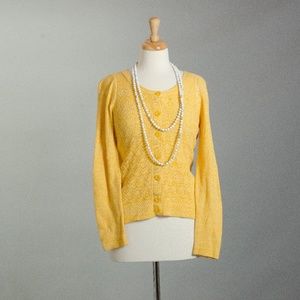 [Anthropologie] Sparrow cotton yellow cardigan